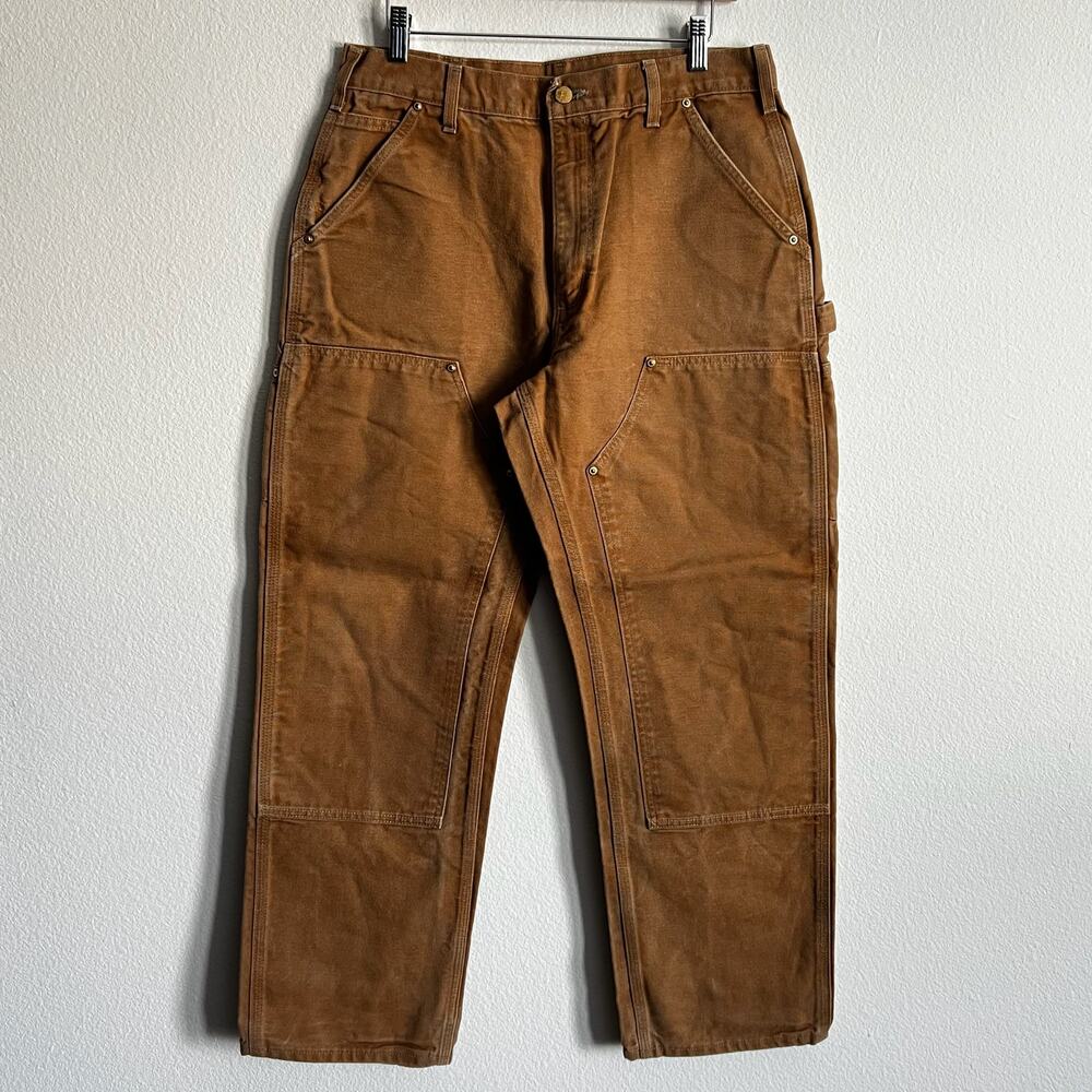 Carhartt B01 BRN brown double knee work wear carpenter pants